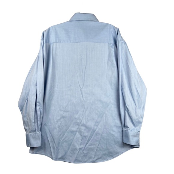 Perry Ellis Mens XL Blue Long Sleeve Dress Shirt Herringbone Premium Collection - Picture 2 of 3